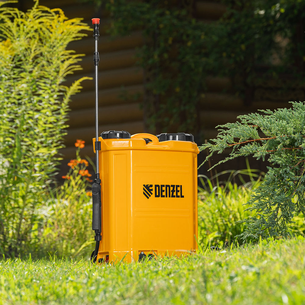 Опрыскиватель ранцевый аккумуляторный D-16LA, 16 л, 12 В, 8 Ач Denzel (64789)