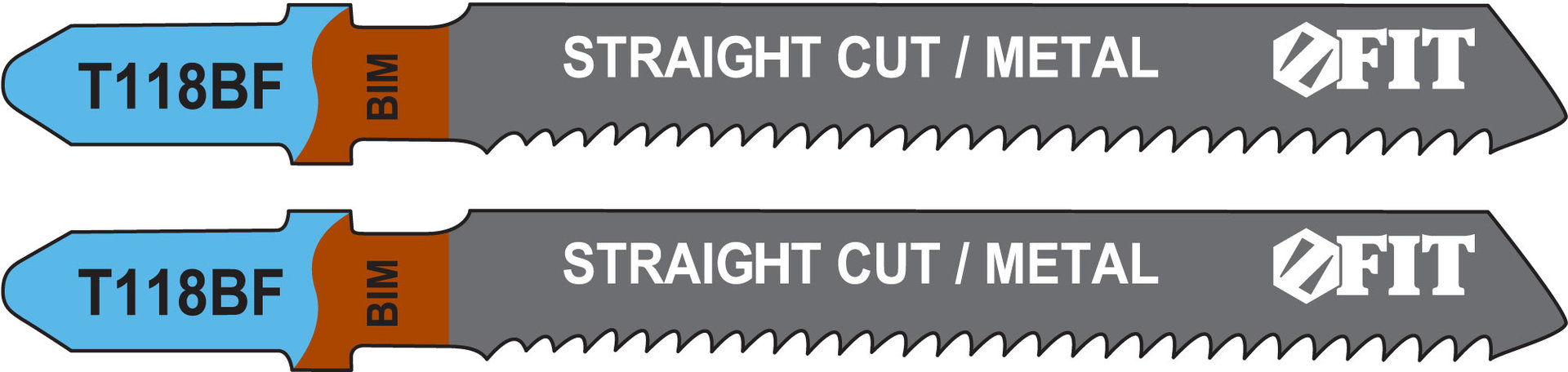 Полотна по металлу, Bimetal, фрезерованные, волнистые зубья, 76/51/2 мм (T118BF), 2 шт. (40973)