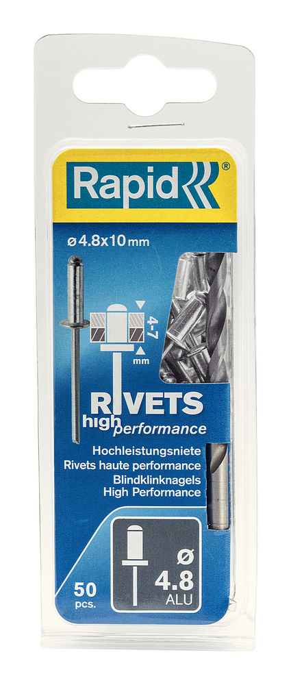 Алюминиевая заклепка 4.8 х 10 мм, 50 шт RAPID 5000387