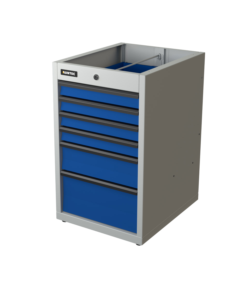 Тумба с 6-ю ящиками синий (светло-серый) RUNTEC TI6-7035-5005