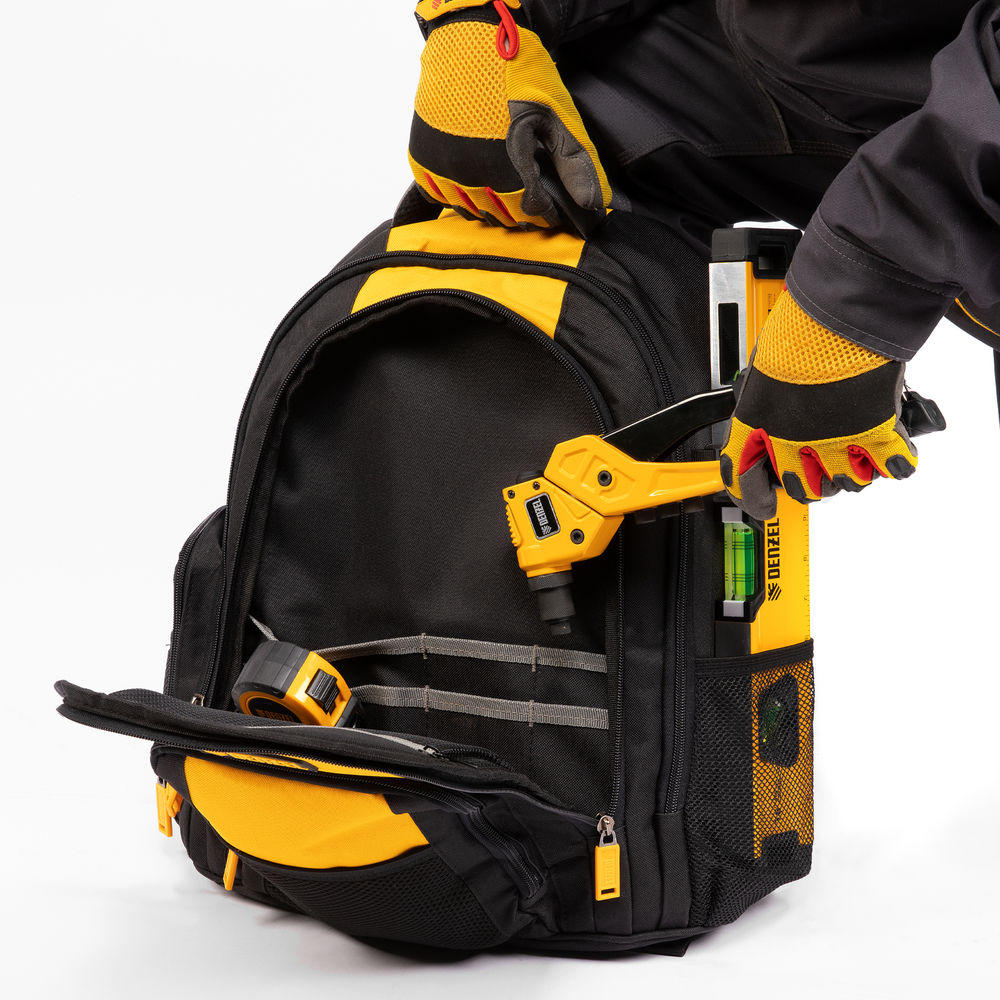 Рюкзак для инструмента, 365х190х430 мм, 3 отделения, 26 карманов Denzel