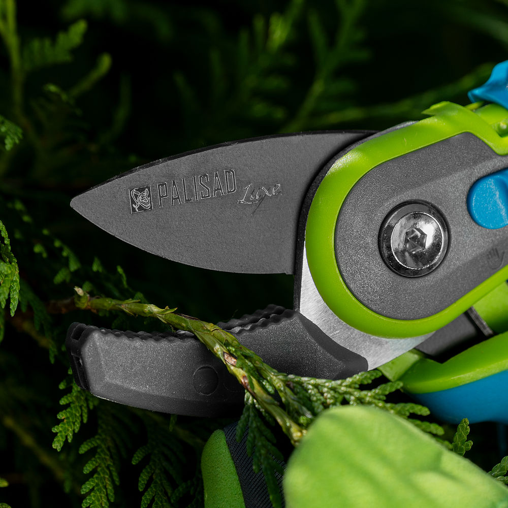 Секатор с наковальней, 220 мм, регулировка захвата, трехкомпонентные рукоятки, Luxe, Palisad (60480)