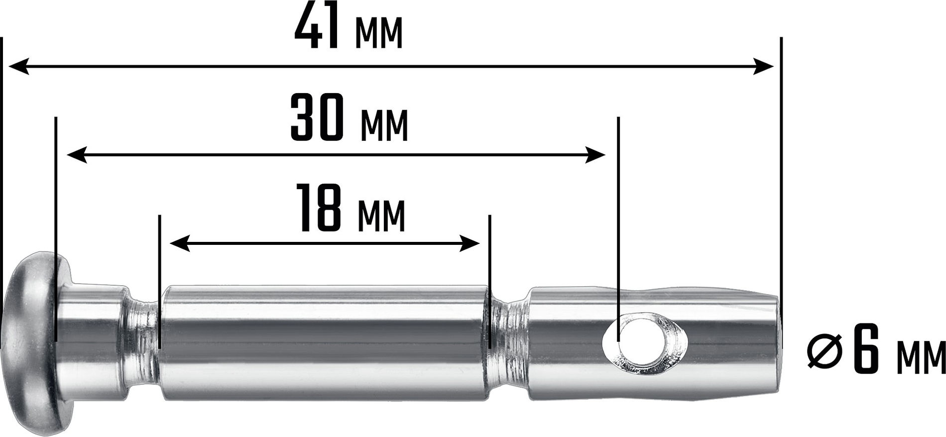 Штифты срезные для снегоуборщиков 6х41 мм, 4 шт ЗУБР N000-039-589