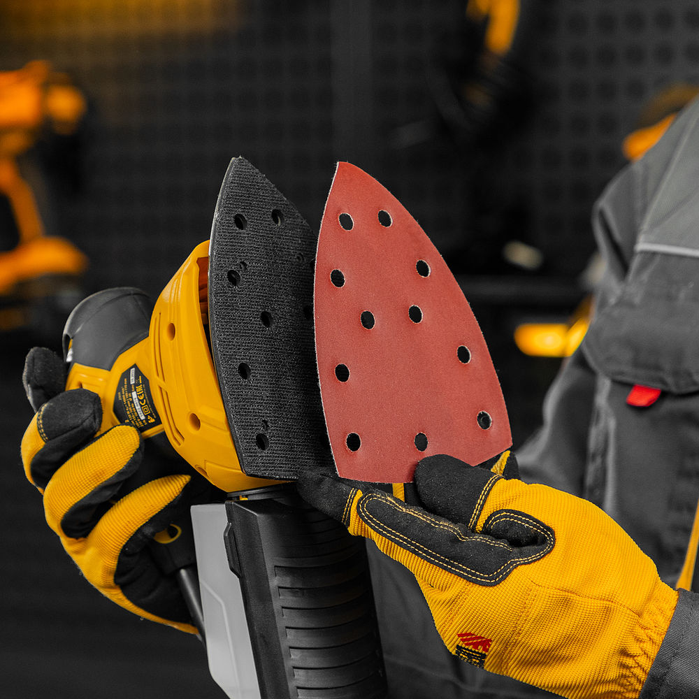 Треугольник абразивный на ворc. подложке под липучку, перф., P 600, 150х150х100 мм, 5 шт. Denzel (738697)