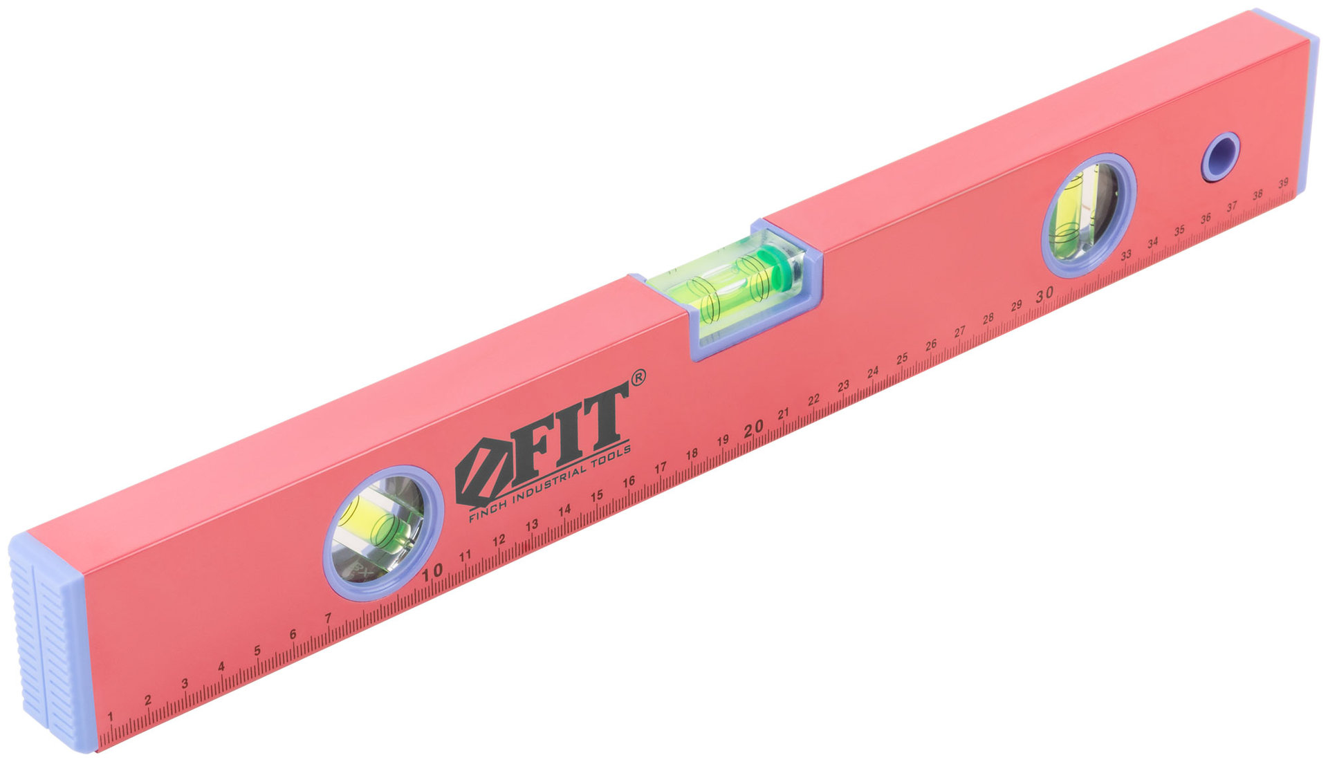 Уровень Стандарт, 3 глазка, красный корпус, фрезерованная рабочая грань, шкала 400 мм (18054)