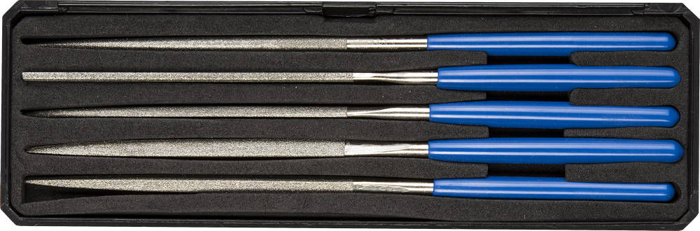 Набор надфилей алмазных 140?75 мм 5 предметов P 140 в пластиковом боксе ЗУБР 33388-140-H5