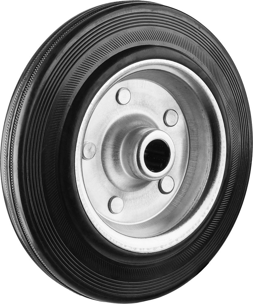 Колесо d 200 мм, г/п 185 кг, игольчатый подшипник, резина/металл ЗУБР Профессионал 30936-200