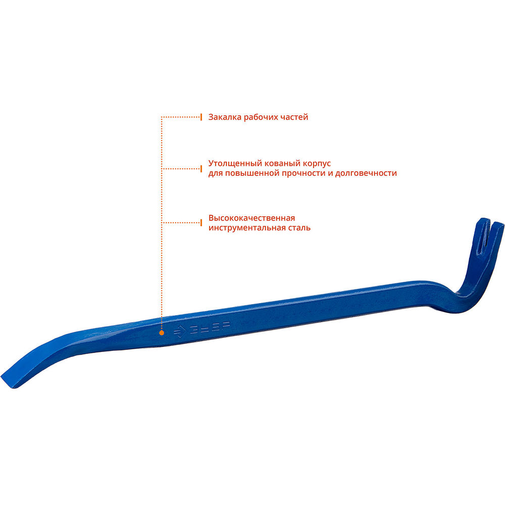 Лом-гвоздодер 450 мм 25 х 12 мм Профессионал ЗУБР Титан 2165-45