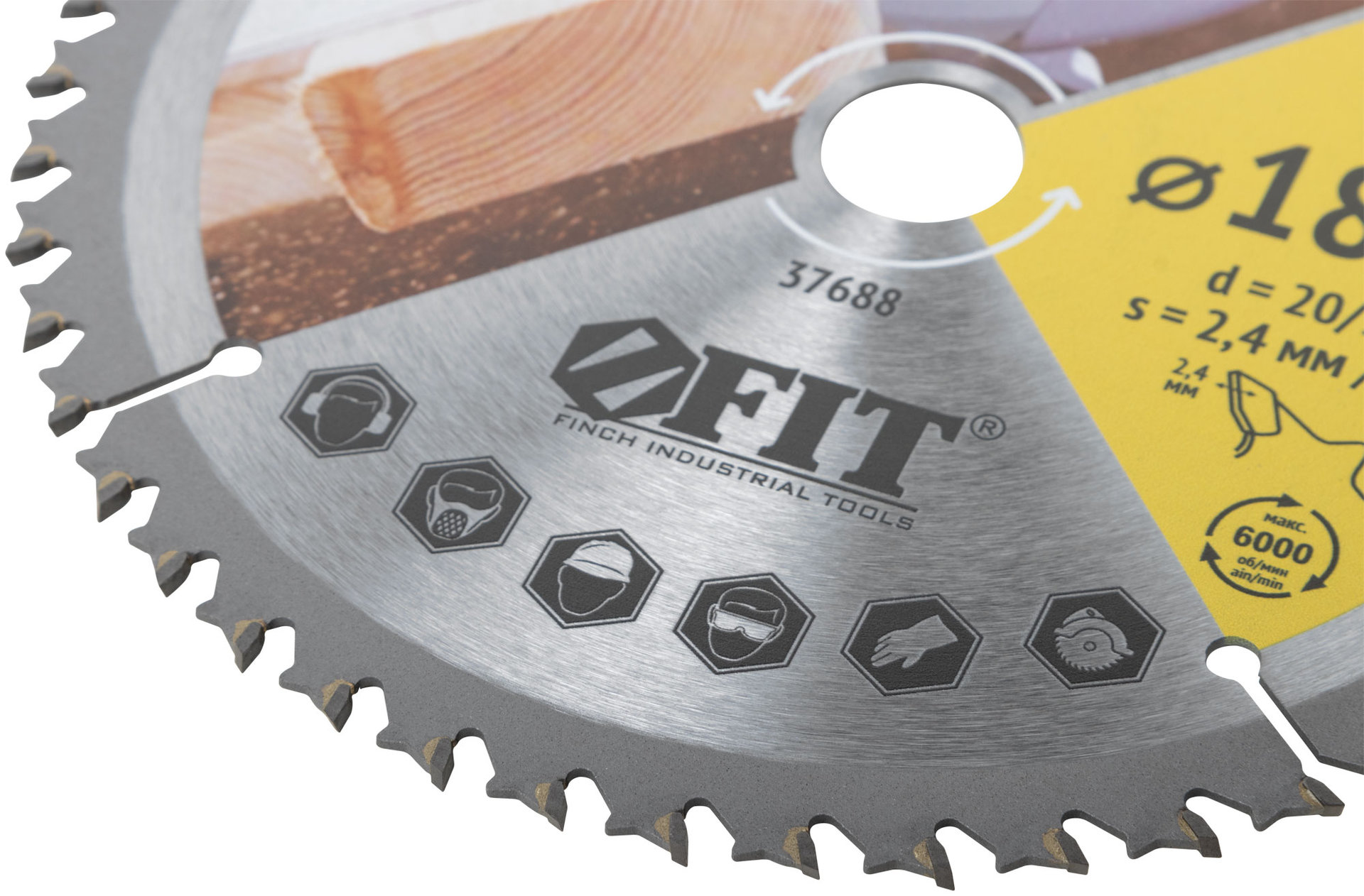 Диск пильный для циркулярных пил по дереву, спец. форма зуба 185 х 20/16 х 48Т (37688)