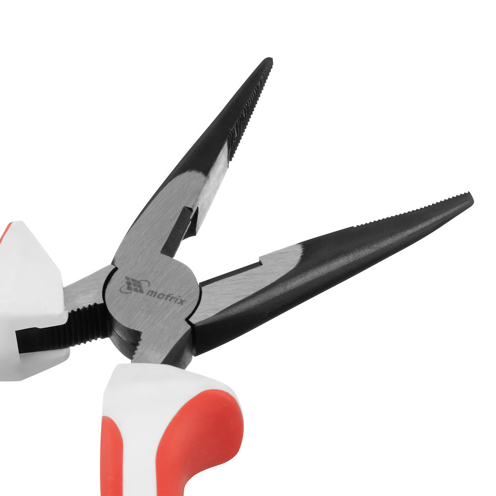 Длинногубцы прямые Premium, 160 мм, трехкомпонентные рукоятки Matrix (17185)