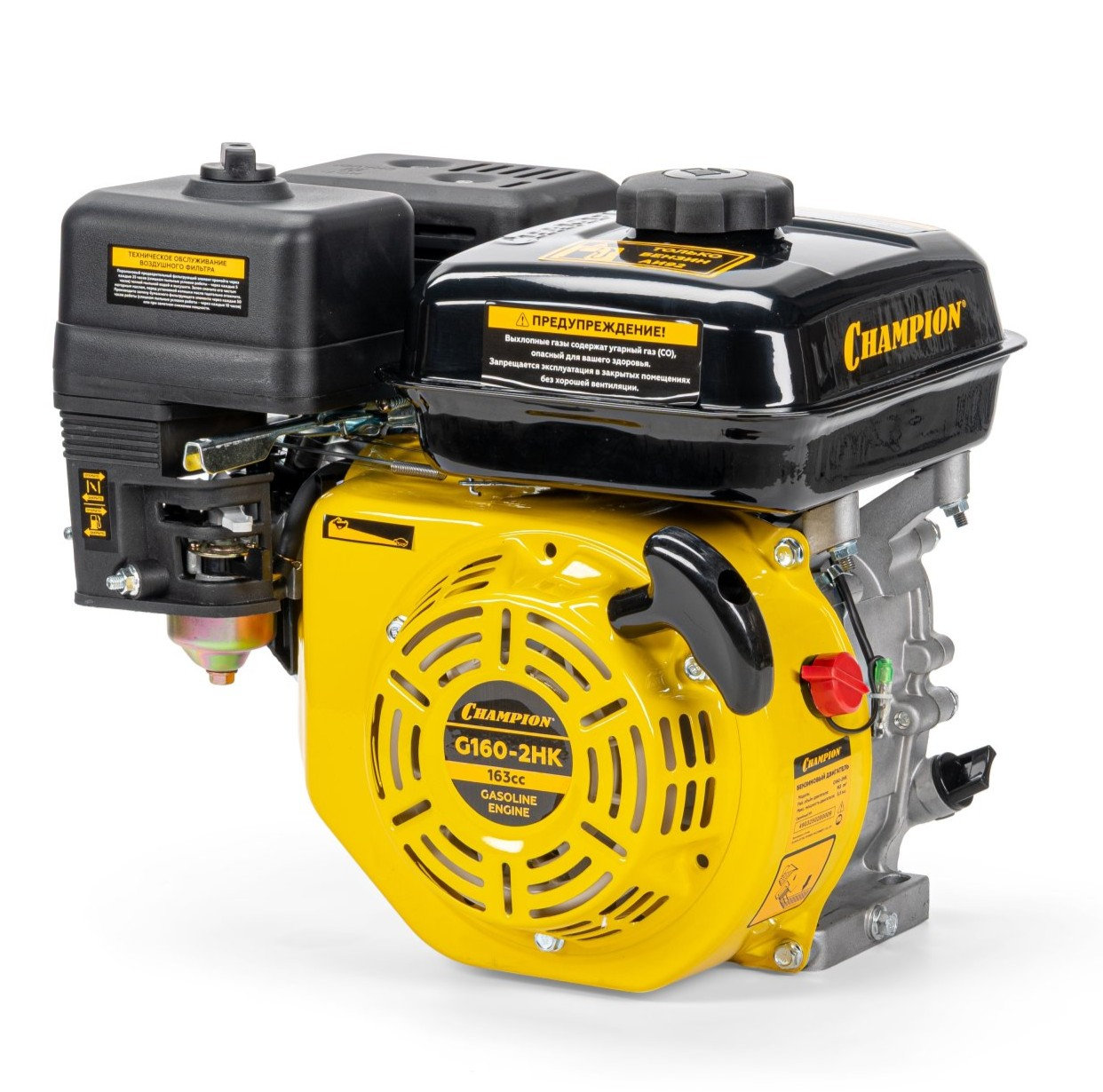 Двигатель 5,5лс/4кВт 163см? 19мм шпонка 13кг CHAMPION G160-2HK