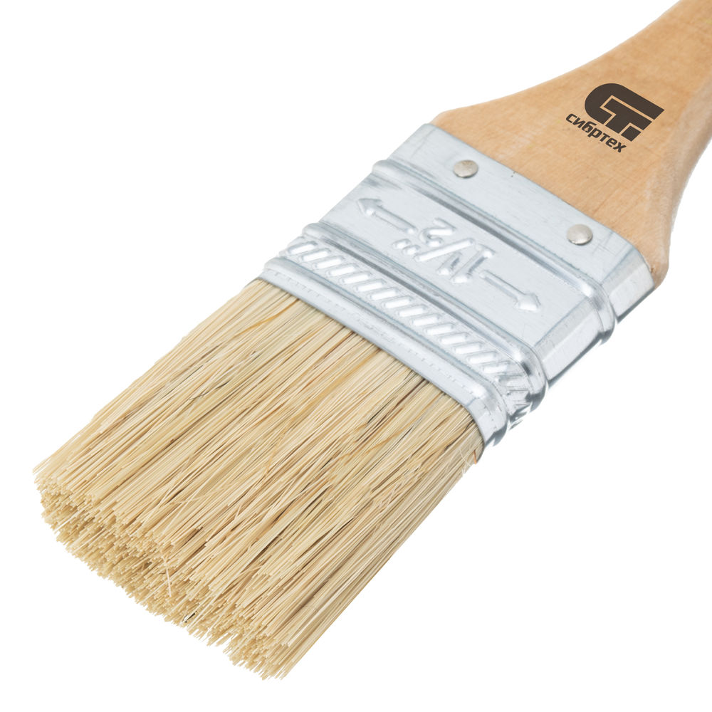 Кисть плоская 36 мм, натуральная щетина, деревянная ручка Сибртех (82262)