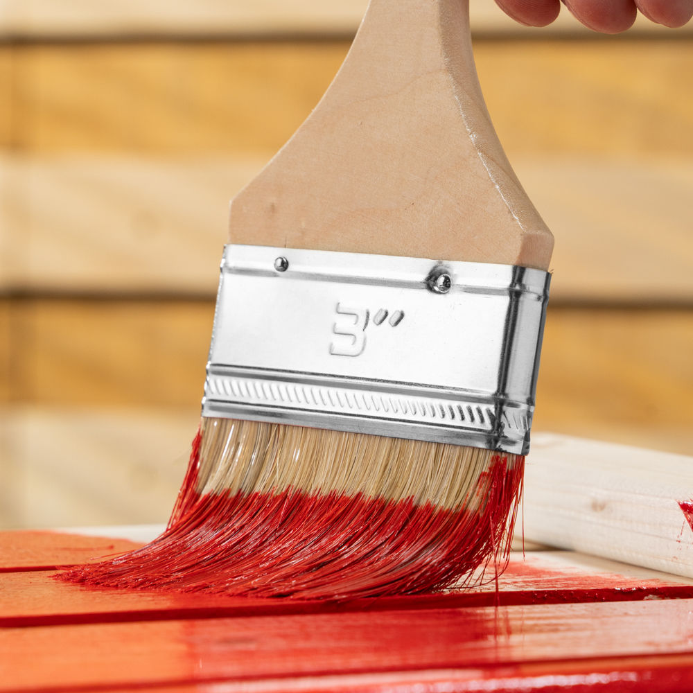 Кисть плоская Стандарт 3 (75 мм) натуральная щетина, деревянная ручка MTX (82540)