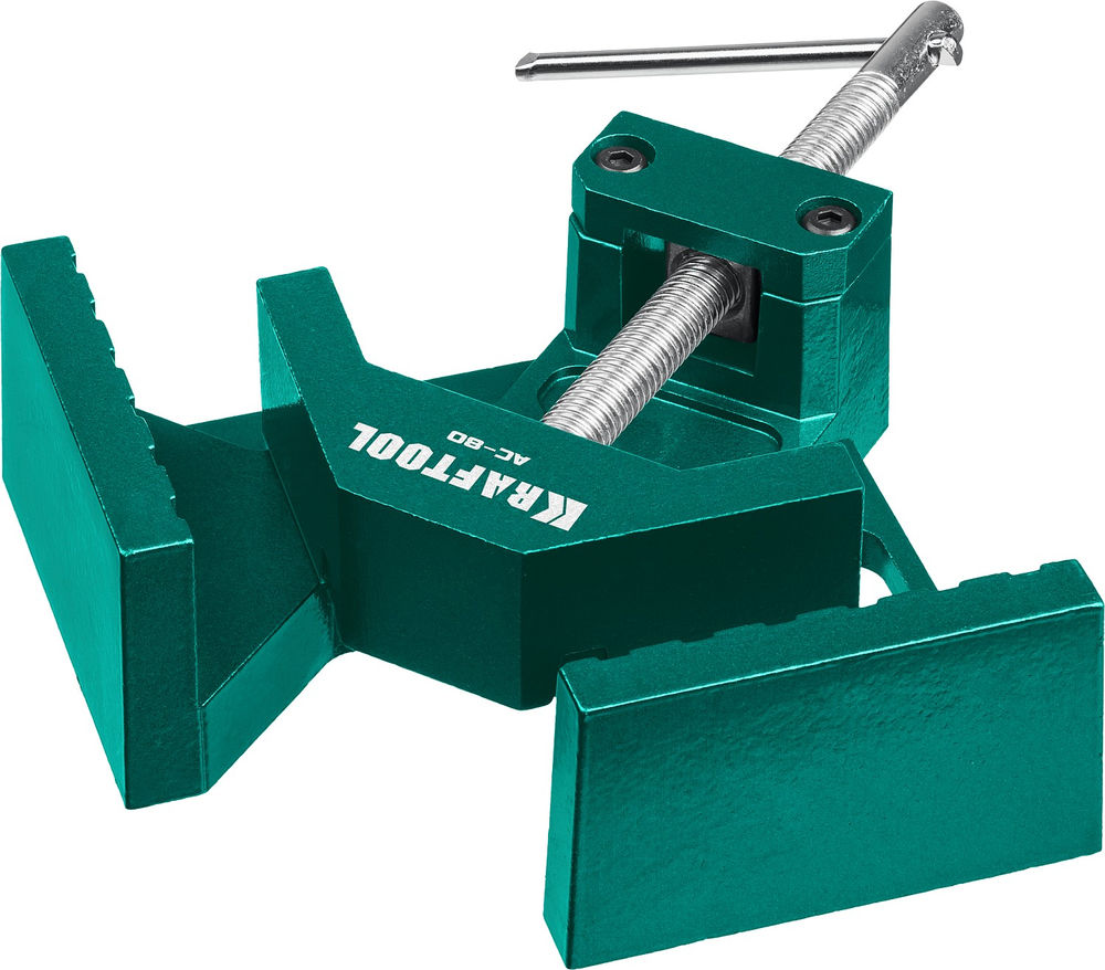 Мощная алюминиевая угловая струбцина AC-80, глубина зажима 70 мм KRAFTOOL 32202