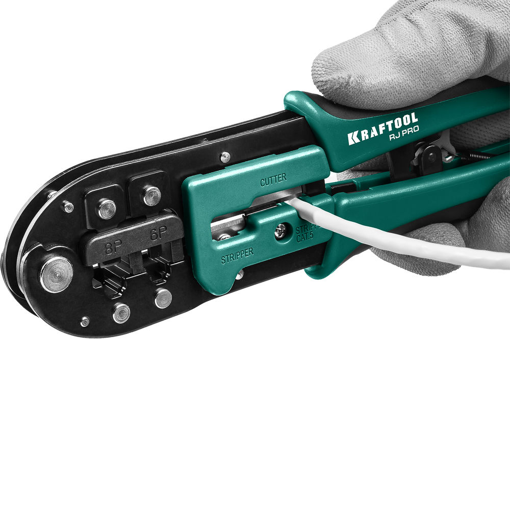 Универсальный кримпер RJ-Pro (RJ45, RJ11, RJ12) KRAFTOOL 22698