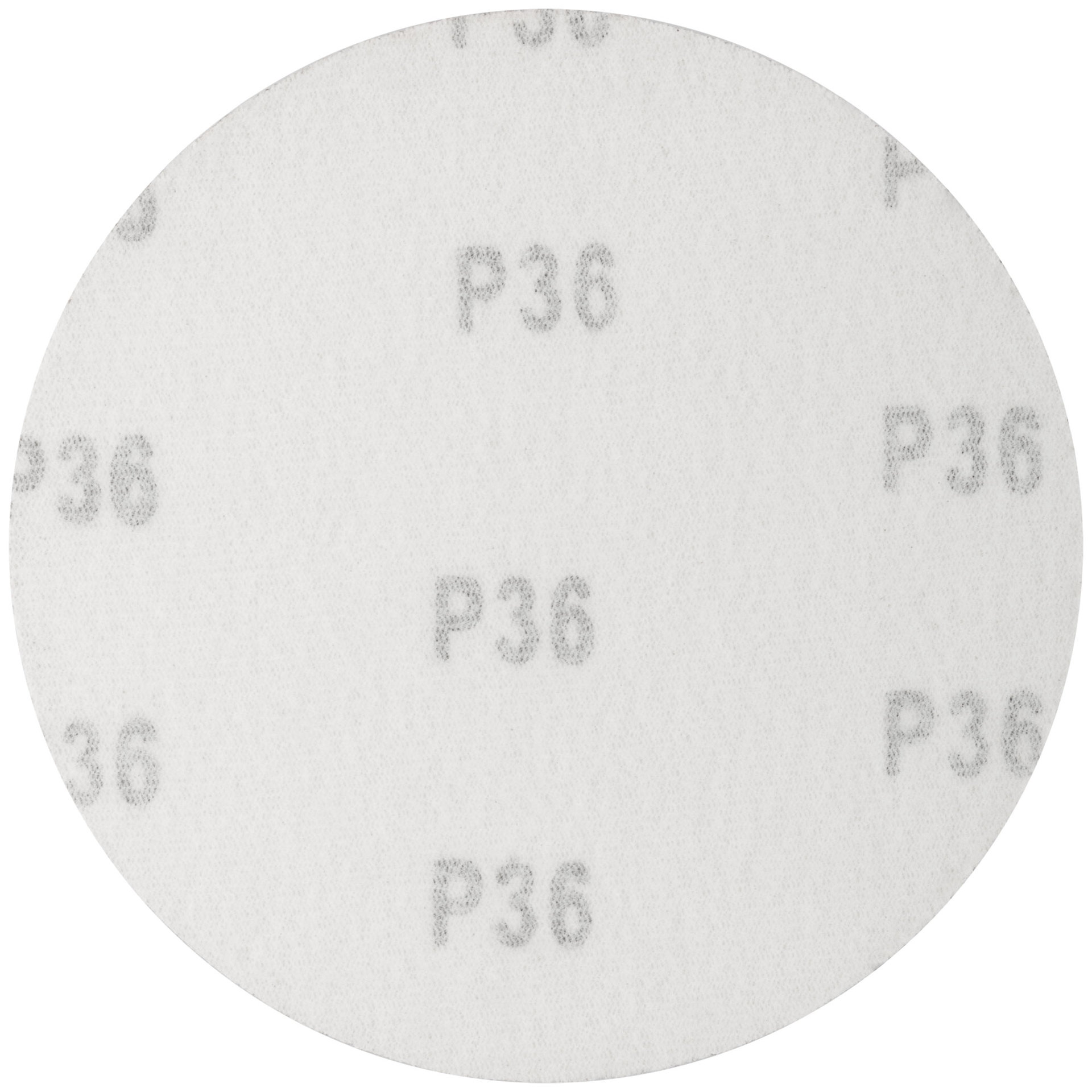 Круги шлифовальные сплошные (липучка), алюминий-оксидные, 125 мм, 5 шт. Р 36 (39651)