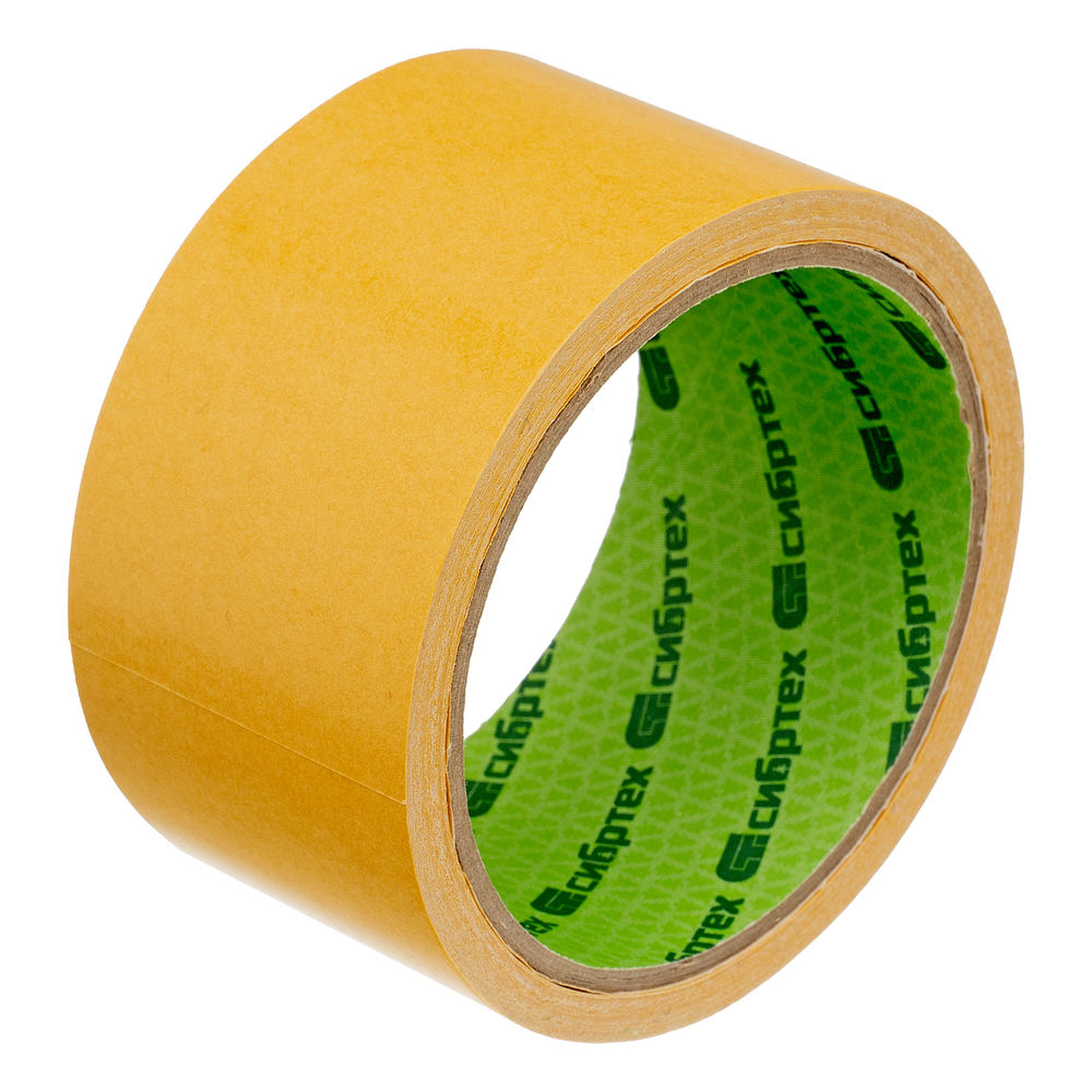 Лента клейкая двусторонняя, 50 мм х 10 м, на полипропиленовой основе Сибртех (88808)