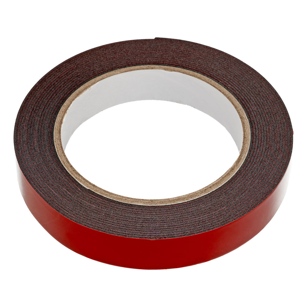 Лента клейкая на вспененной основе усиленная, двусторонняя, черная, 19 мм х 5 м Matrix (89084)