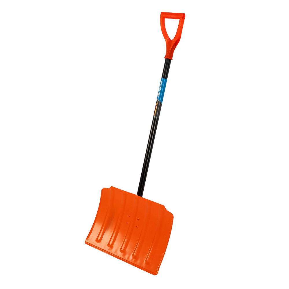 Лопата для уборки снега стальная, 470х335х1335 мм, стальной черенок, Сибртех (61656)