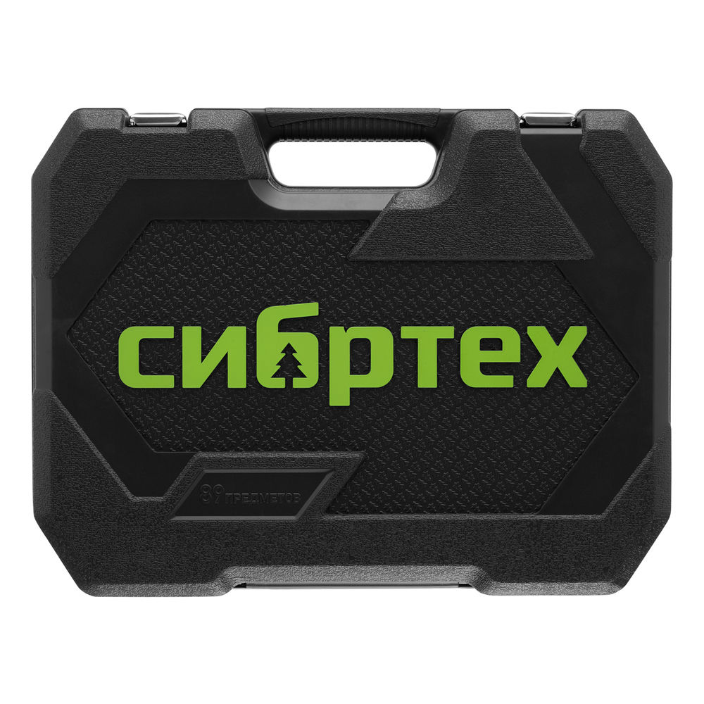 Набор инструментов, 1/2, 1/4, пластиковый кейс 89 предметов Сибртех