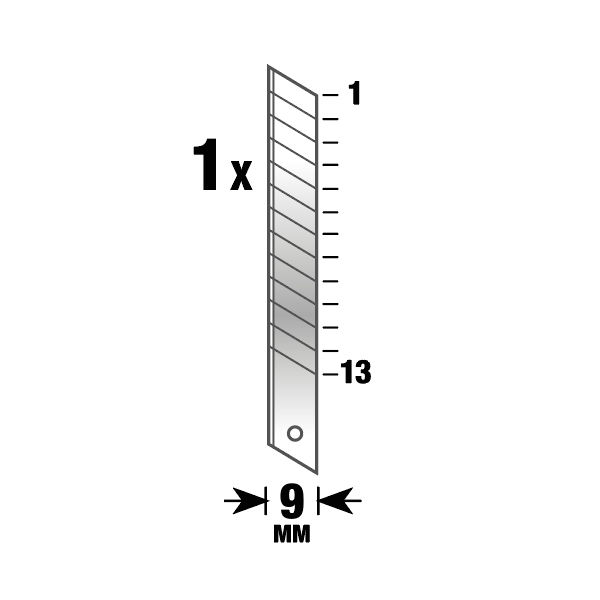 Нож выдвижной kwb, 9мм, фиксирующее колесико (15809)