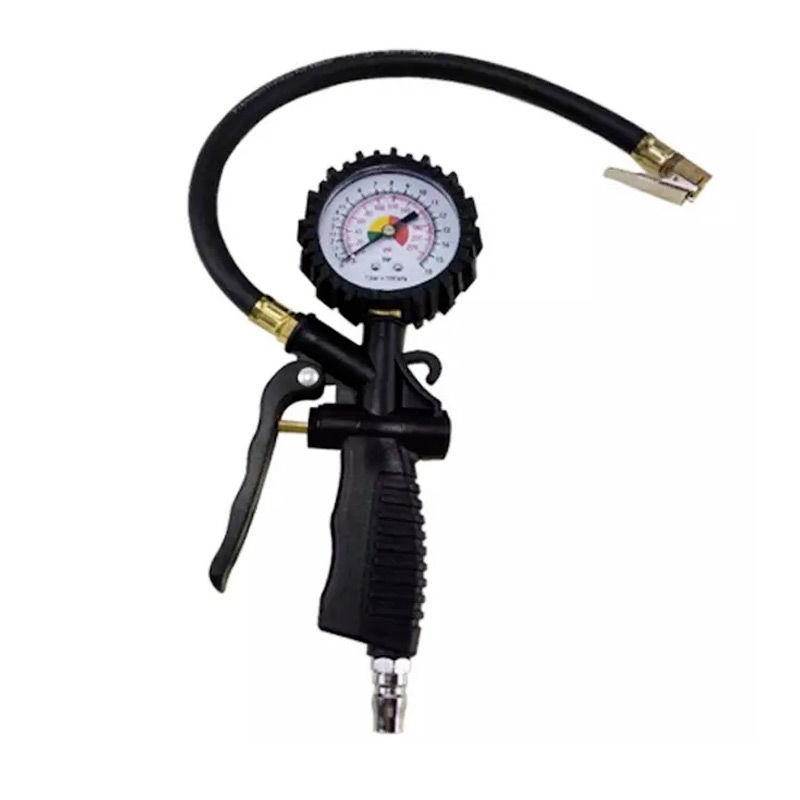 Подкачка шин с манометром 64 мм, усиленная композитная ручка, рукав 35 см, ТЕХРИМ, 806008-04