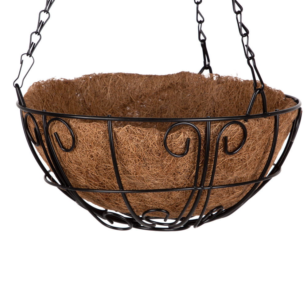 Подвесное кашпо с декором, 25 см, с кокосовой корзиной Palisad (69005)