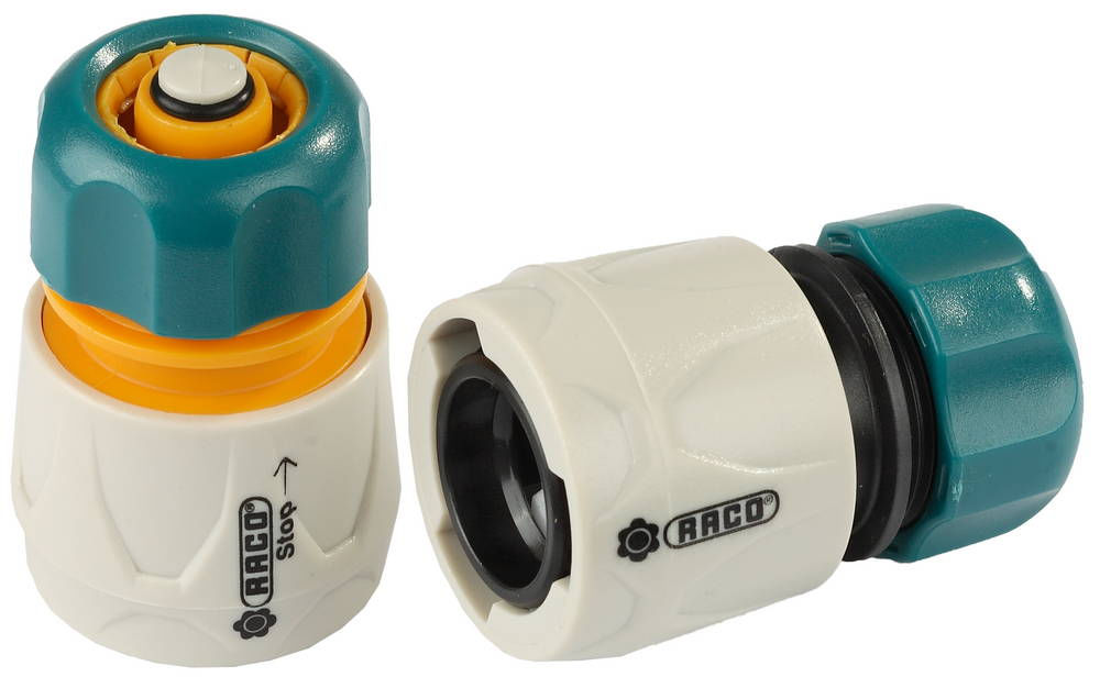Набор быстросъемный соединитель для шланга ORIGINAL 1/2 + 1/2 с автостопом, из ABS пластика RACO 4250-55265B