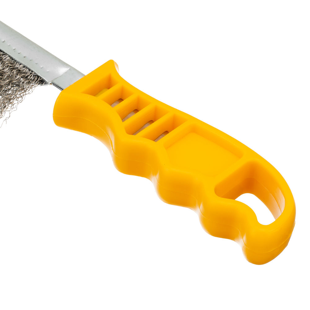 Щетка металлическая с пластмассовой ручкой, нержавеющая проволока DENZEL (748287)