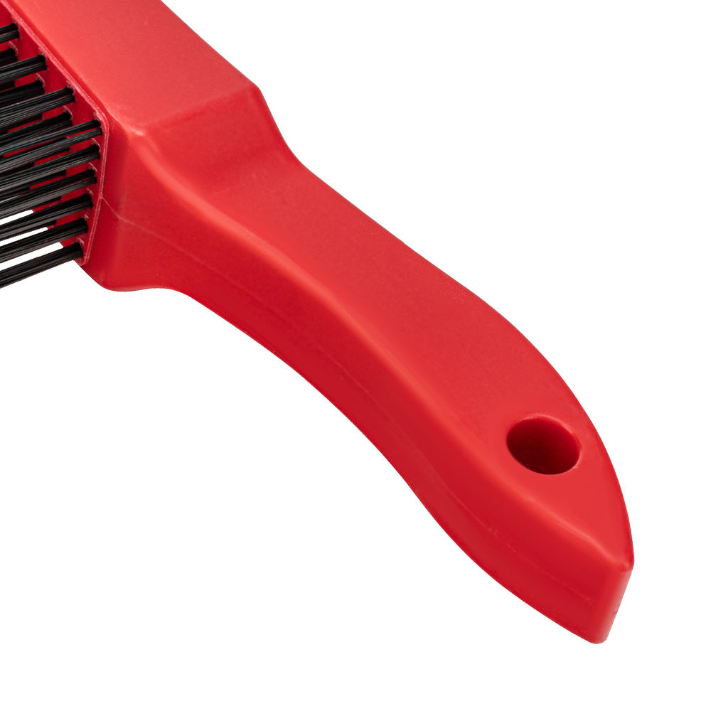 Щетка зачистная шестирядная, закаленная прямая проволока с пластиковой ручкой Matrix (74816)