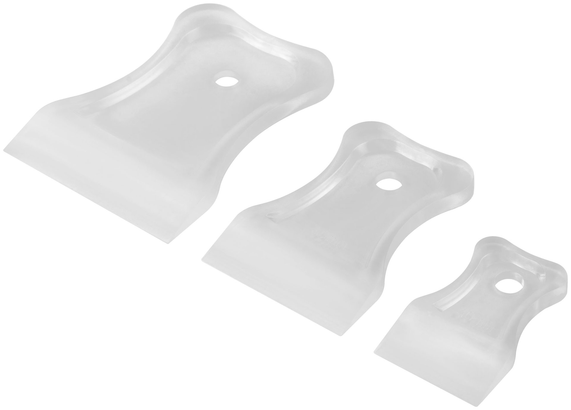 Шпатели, мягкий пластик, 40/60/80 мм, набор 3 шт., прозрачные (06882)