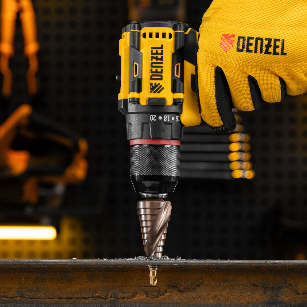 Сверло ступенчатое, 6-8-10-12-14-16-18-20-22-24-26-28-30мм, Р6М5К5, 6-гр. хвостовик Denzel (723614)