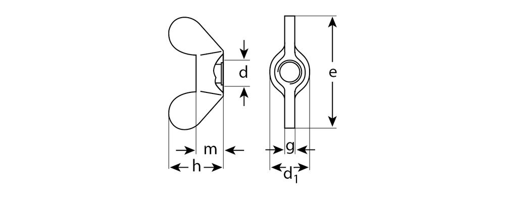 Барашковая гайка M10, цинк, 2 шт ЗУБР DIN 315 303736-10