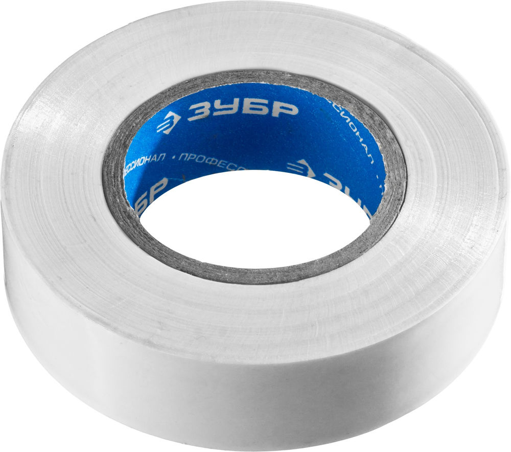 Изолента ПВХ ЭЛЕКТРИК-20 19 мм x 20 м, 6000 В, белая, не поддерживает горение ЗУБР Профессионал 1234-8
