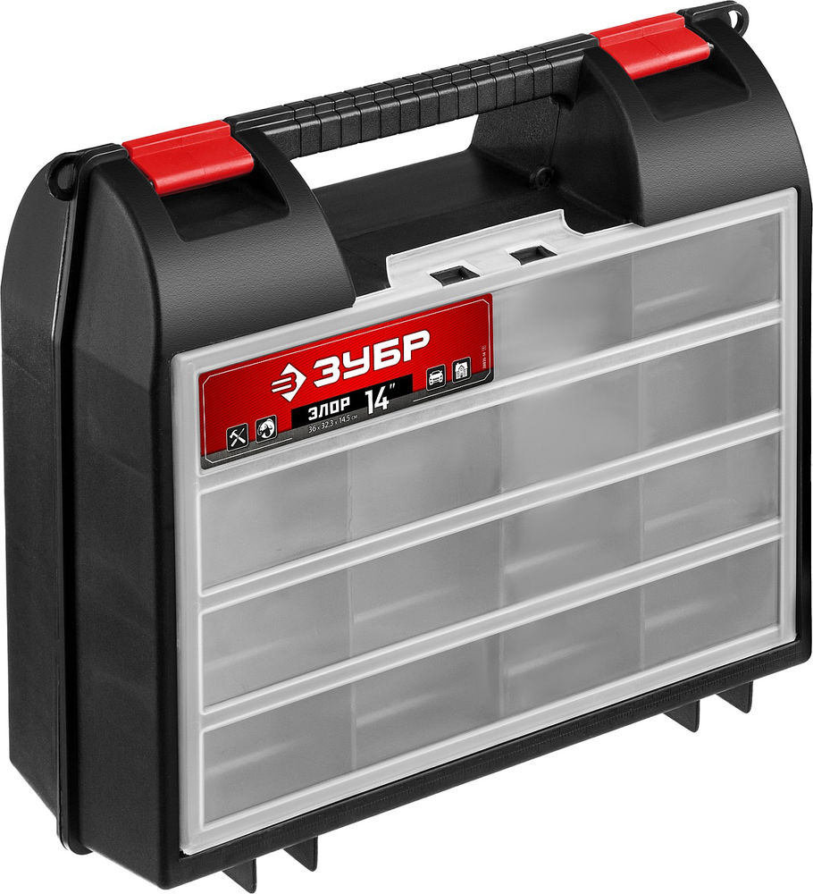 Пластиковый ящик для инструментов 360 х 323 х 145 мм 14 Профессионал ЗУБР ЭЛОР-14 38035-14