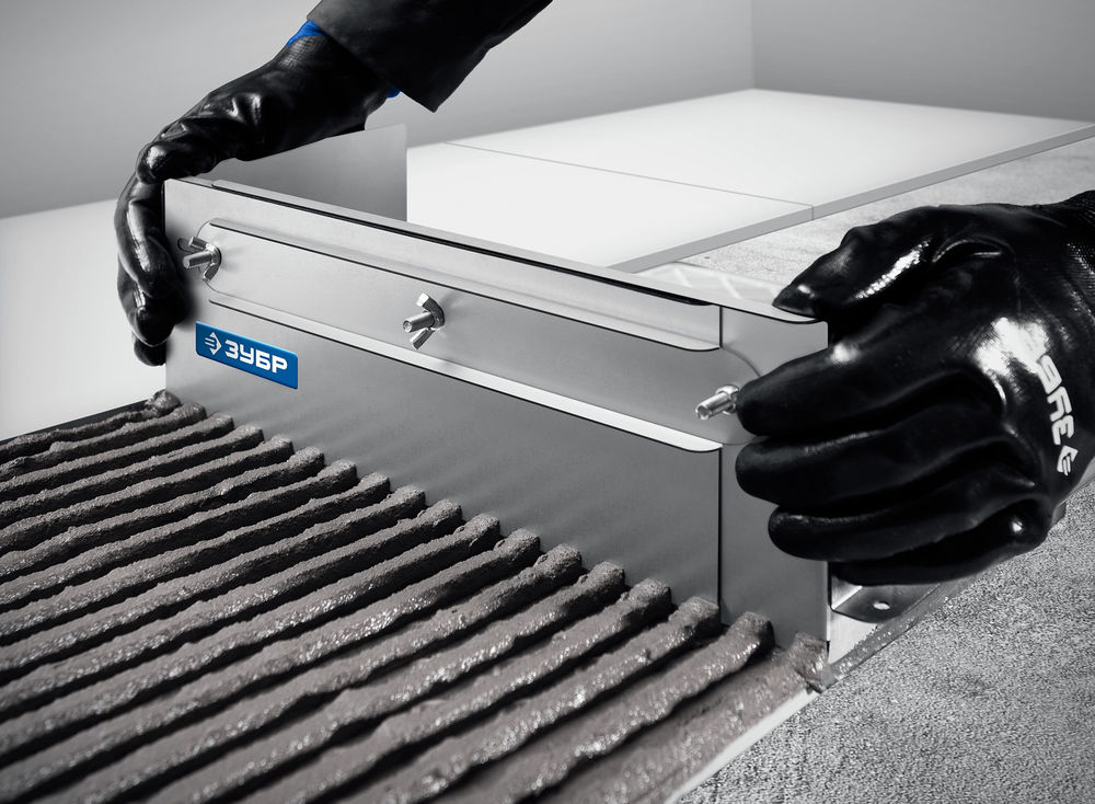 Гребёнка раздвижная для плитки зуб 12 x 12 мм, до 600 мм, оцинкованная сталь ЗУБР ПРОФЕССИОНАЛ 08045-12