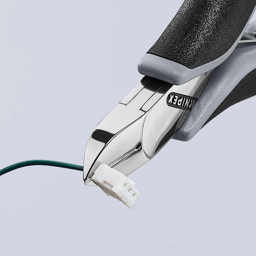 Бокорезы для электроники ESD, округлая головка, 115 мм, 2-комп антистатические ручки (KN-7722115ESD)