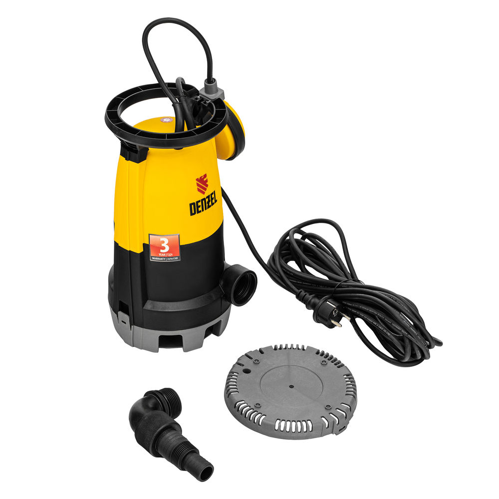 Дренажный насос для чистой и грязной воды DP450S, 450 Вт, напор 6 м, 12000 л/ч Denzel (97267)