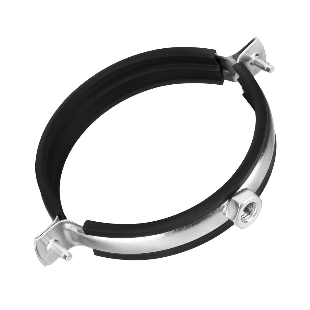 Хомут сантехнический для труб 108-116 (4) с резиновым уплотнением, шпилькой и дюбелем, 1 шт, Сибртех (481733)