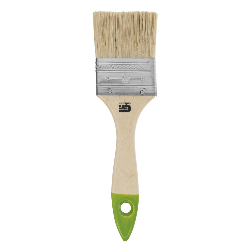 Кисть плоская 50 мм, натуральная щетина, деревянная ручка Сибртех (82263)