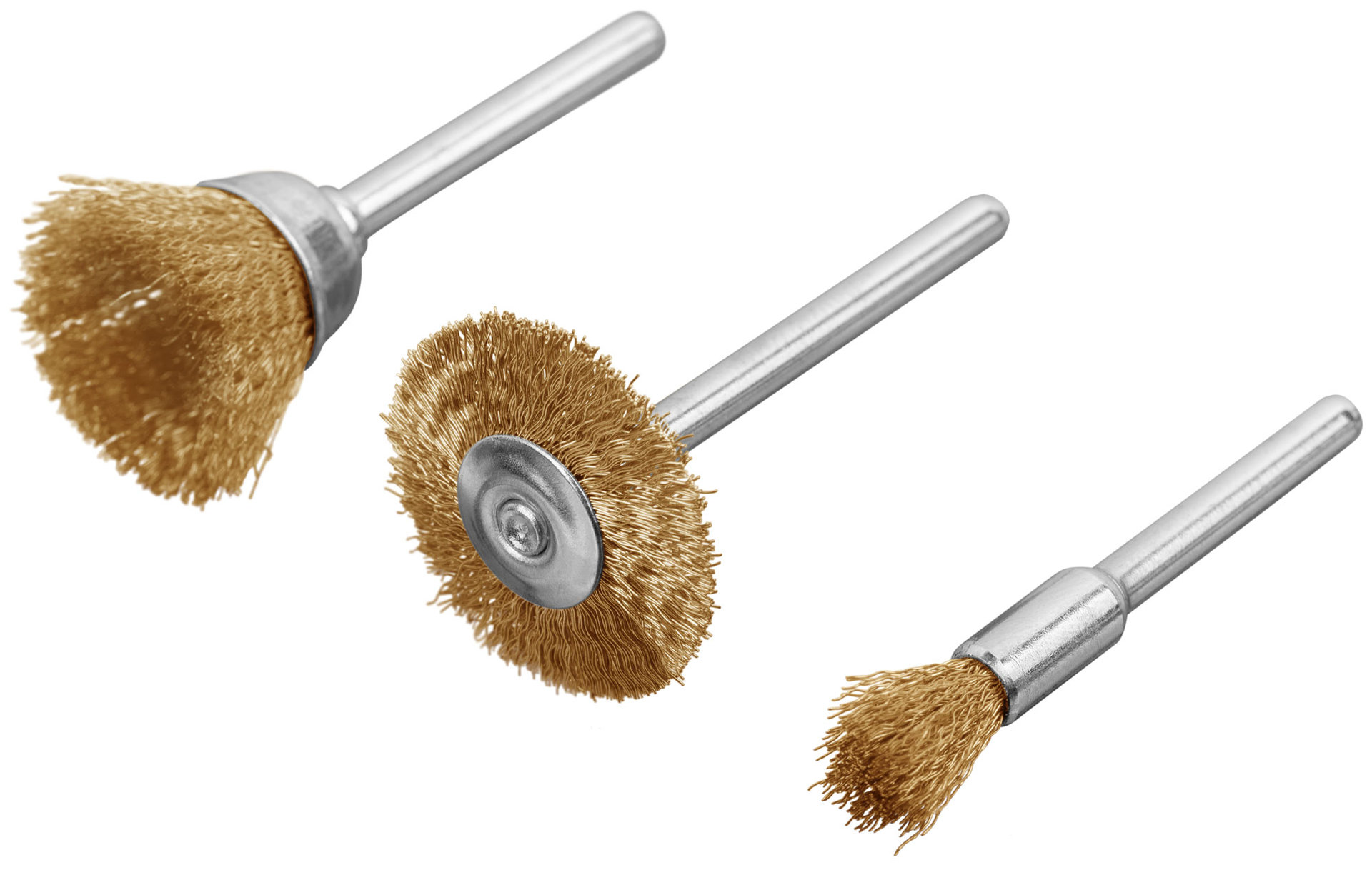 Корщетки латунированные, набор 3 шт (36904)