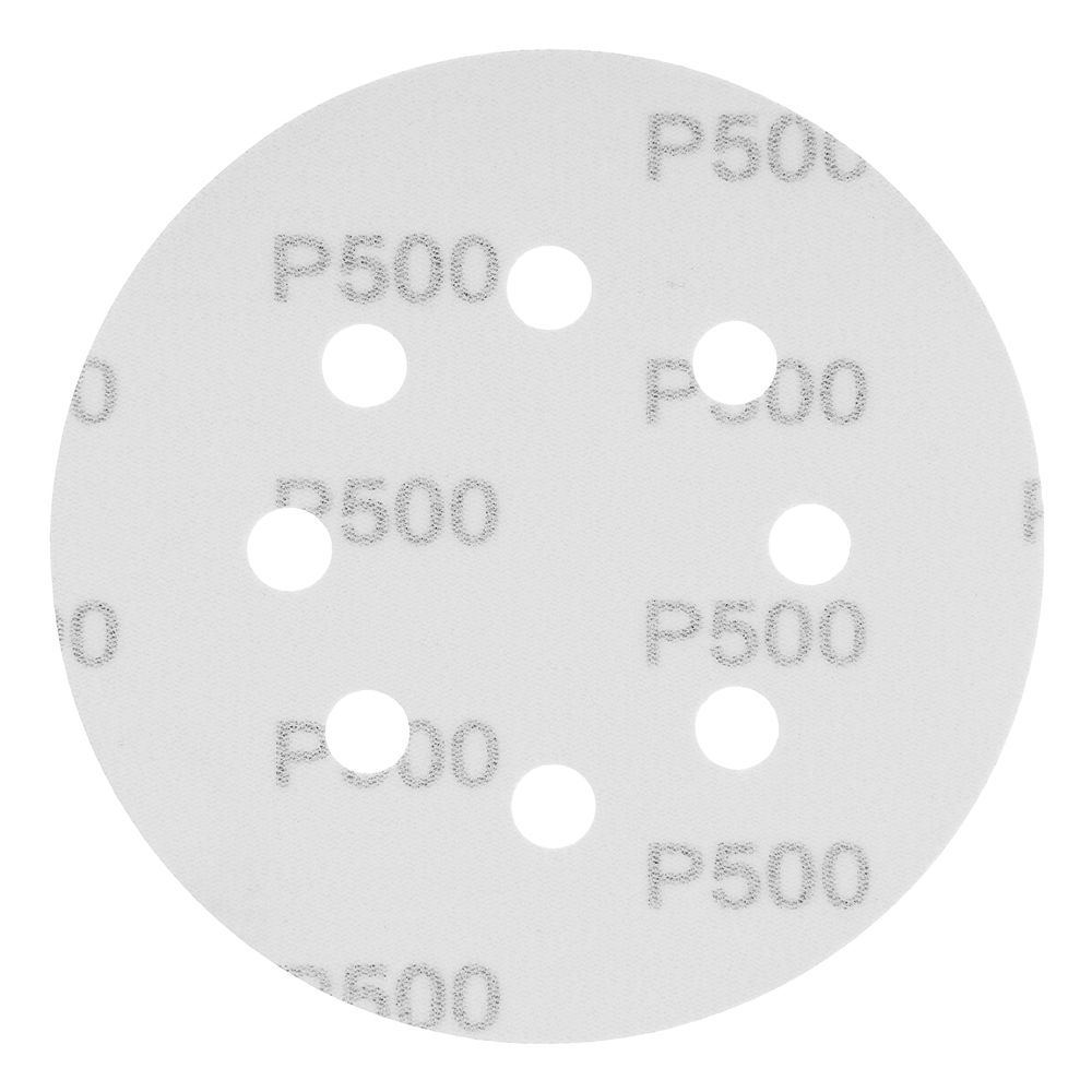 Круг абразивный на ворсовой подложке под липучку, перфорированный, P 500, 125 мм, 5 шт Matrix (73816)