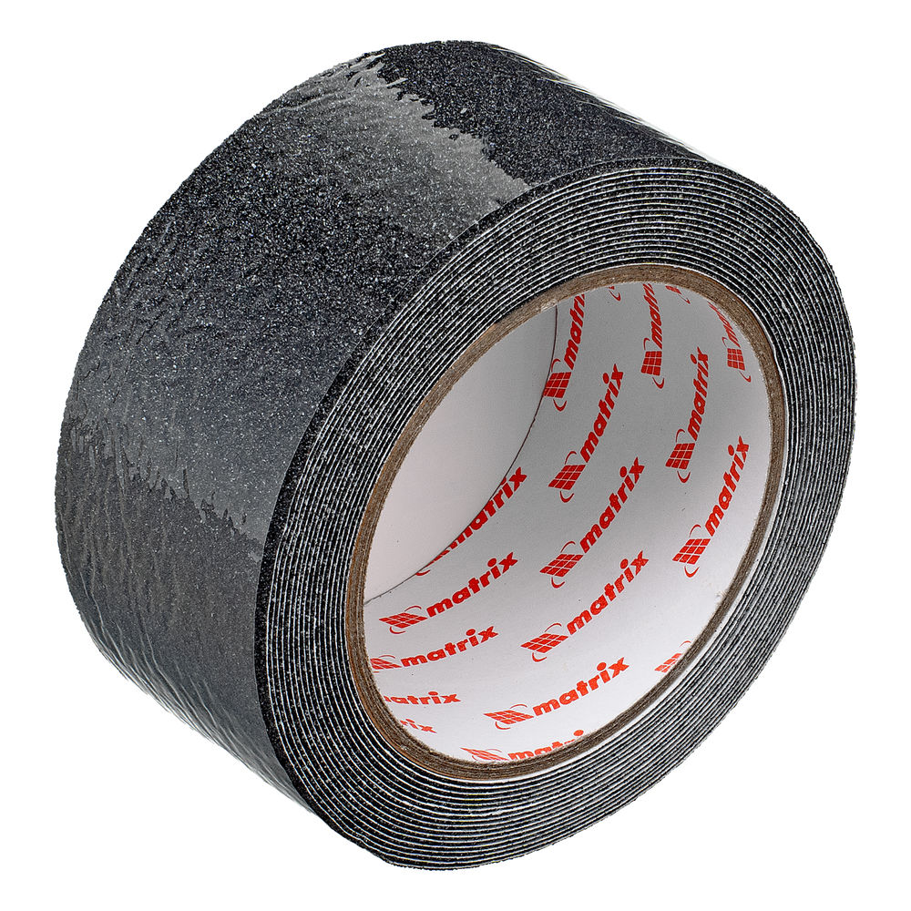 Лента клейкая противоскользящая, черная 50 мм x 5 м Matrix (88707)