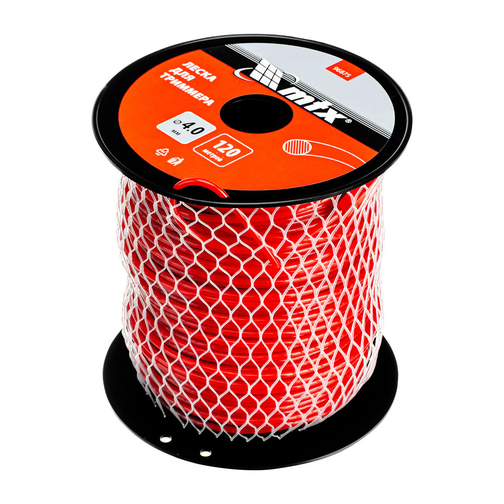 Леска для триммера круглая 4,0 мм х 120 м, на катушке MTX (96875)