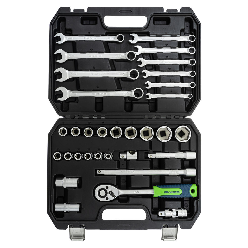 Набор инструментов, 1/2, пластиковый кейс, 32 предмета// Сибртех