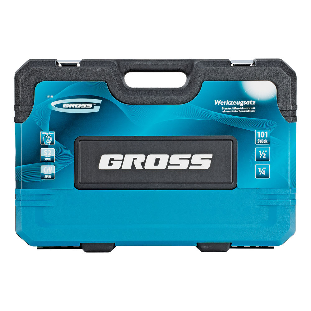 Набор инструментов, 1/4, 1/2, CrV, 120 зубьев, 101 предмет Gross