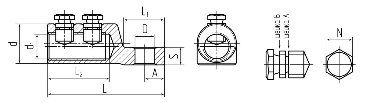 Наконечник болтовой 1НБ-10/25 (КВТ) (65908)