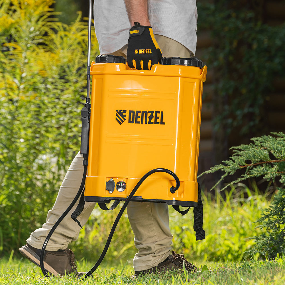 Опрыскиватель ранцевый аккумуляторный D-16LA, 16 л, 12 В, 8 Ач Denzel (64789)