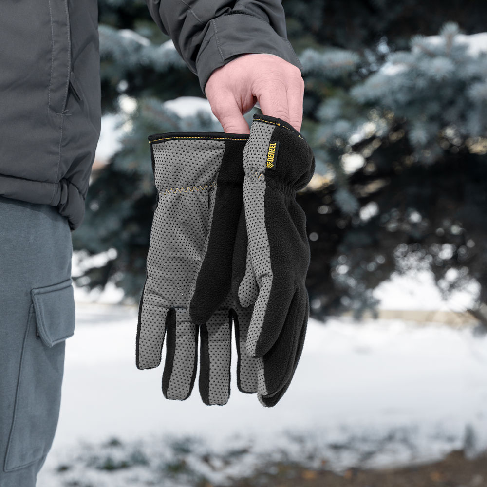 Перчатки универсальные, двойные, ПВХ нанесение, размер 8 Denzel (68095)