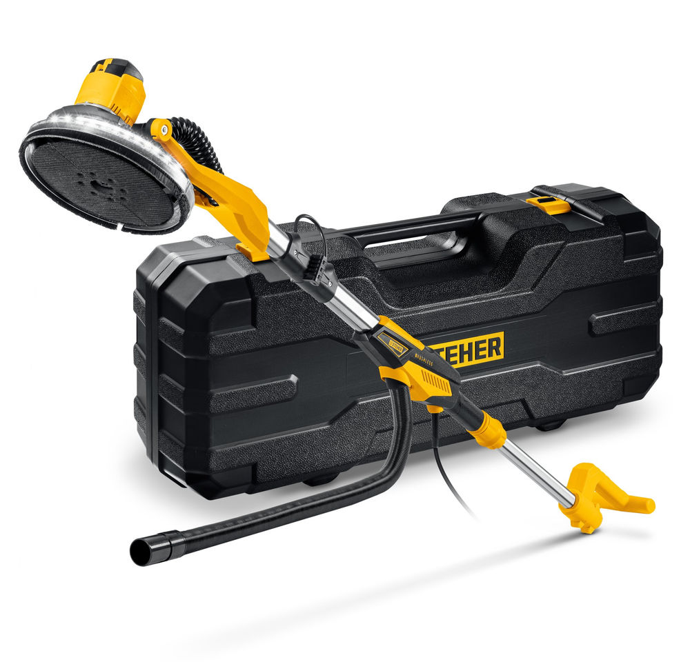 Машина шлифовальная для стен (жираф) бесщеточная d225 мм, 500 Вт, подсветка, кейс STEHER DWB-500